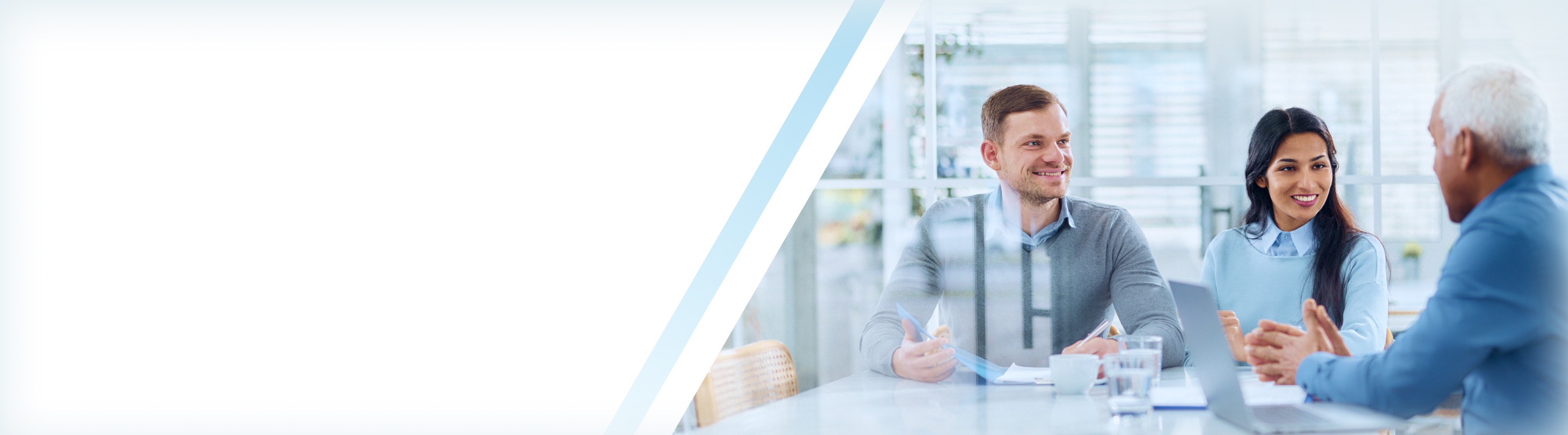 A wealth expert working with clients.