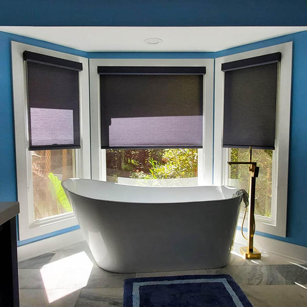 With roller shades, you can ensure your privacy when needed or maintain your relaxing views of nature when you want. With our wide selection of colors and patterns, you can even match them to your bath mat for additional contrast!