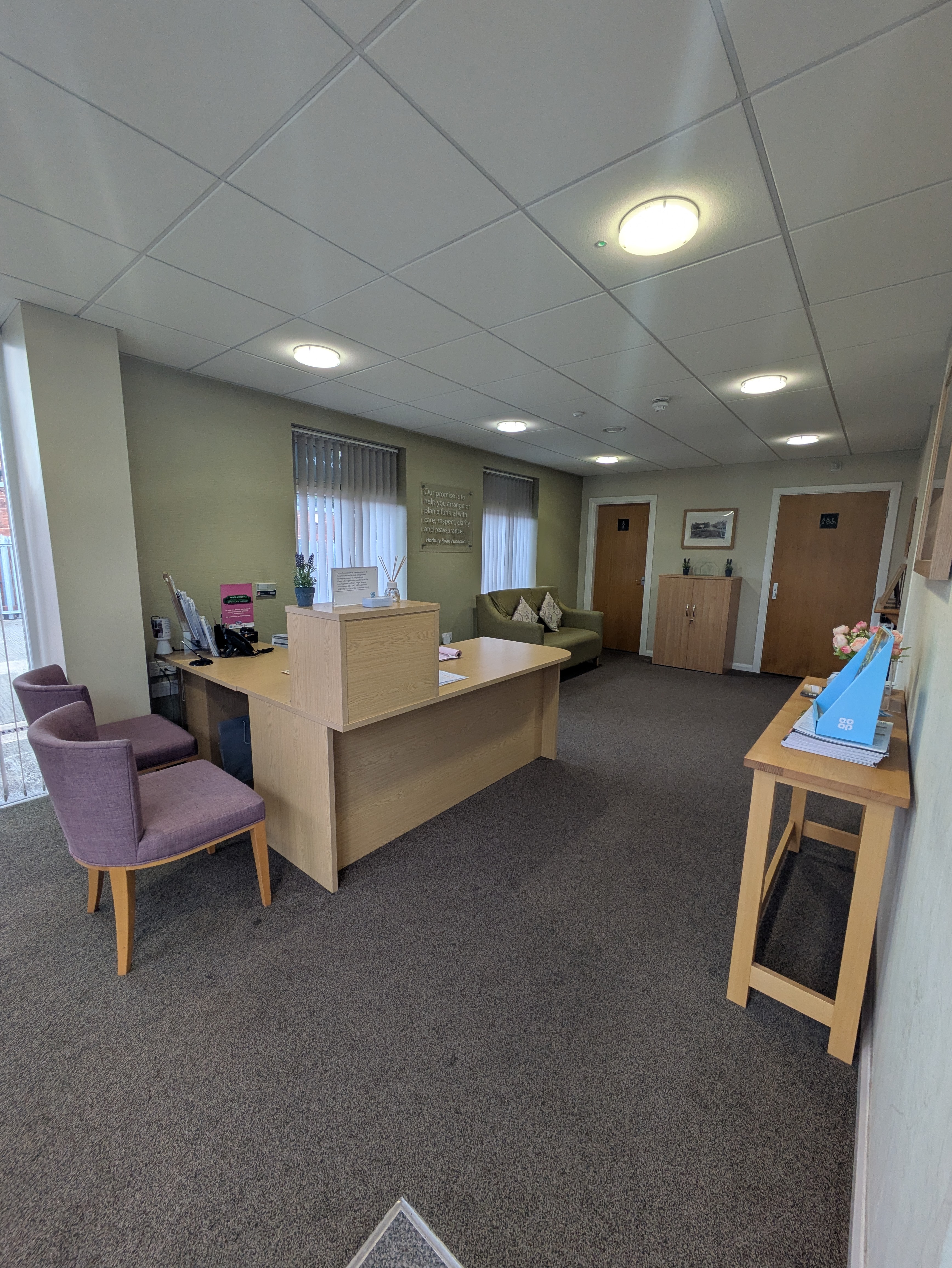 Reception, clean modern and inviting