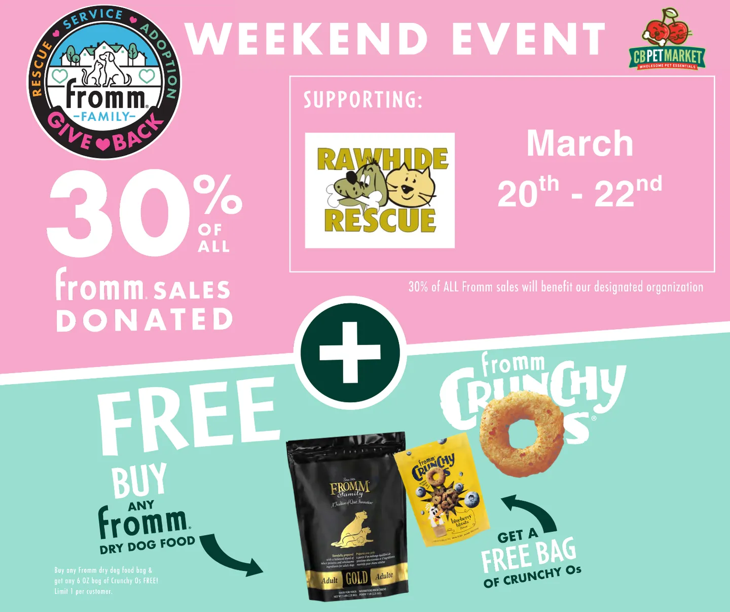 Image of Local Pet Event Fromm Family Give Back Event with Rawhide Rescue Nearby