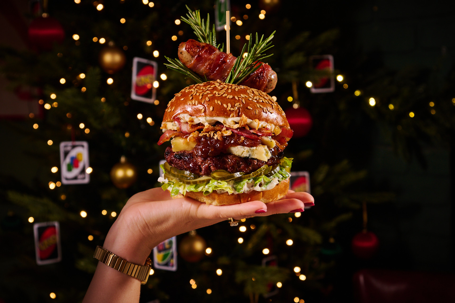 Christmas, but make it a burger. Stacked high and topped with a pig in blanket, it’s a festive treat worth getting together for. Book your table at Bill’s this Christmas.