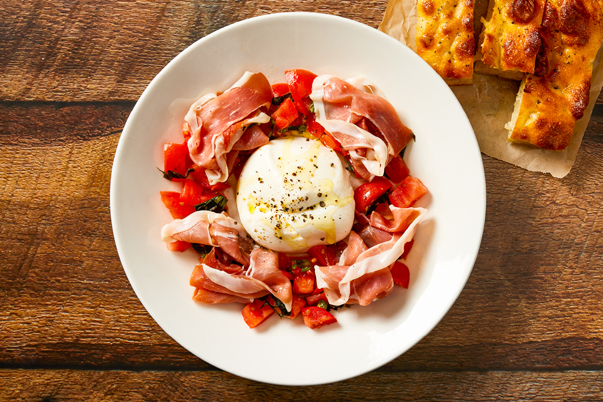 Burrata Prosciutto & Tomato - Salads & Soups
