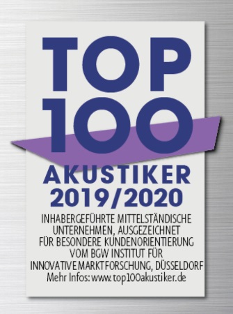 Auszeichnung  TOP 100 Akustiker 2019/2020