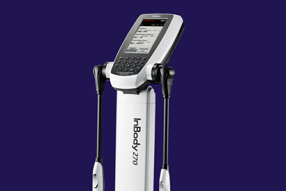 InBody body-composition scanner used to establish and monitor fitness progress. 