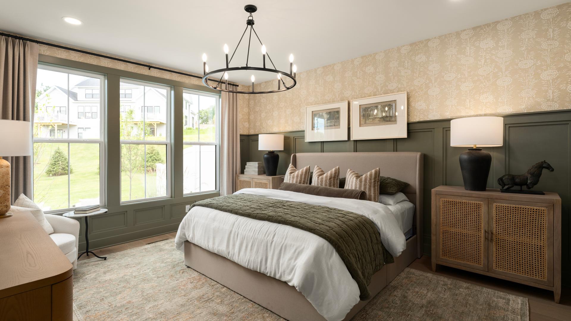 Luxurious first-floor primary bedroom suites 