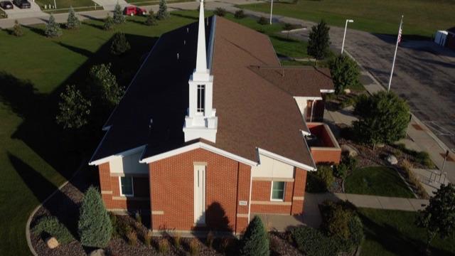 Exterior of Christian church in Kasson, MN for The Church of Jesus Christ of Latter-day Saints