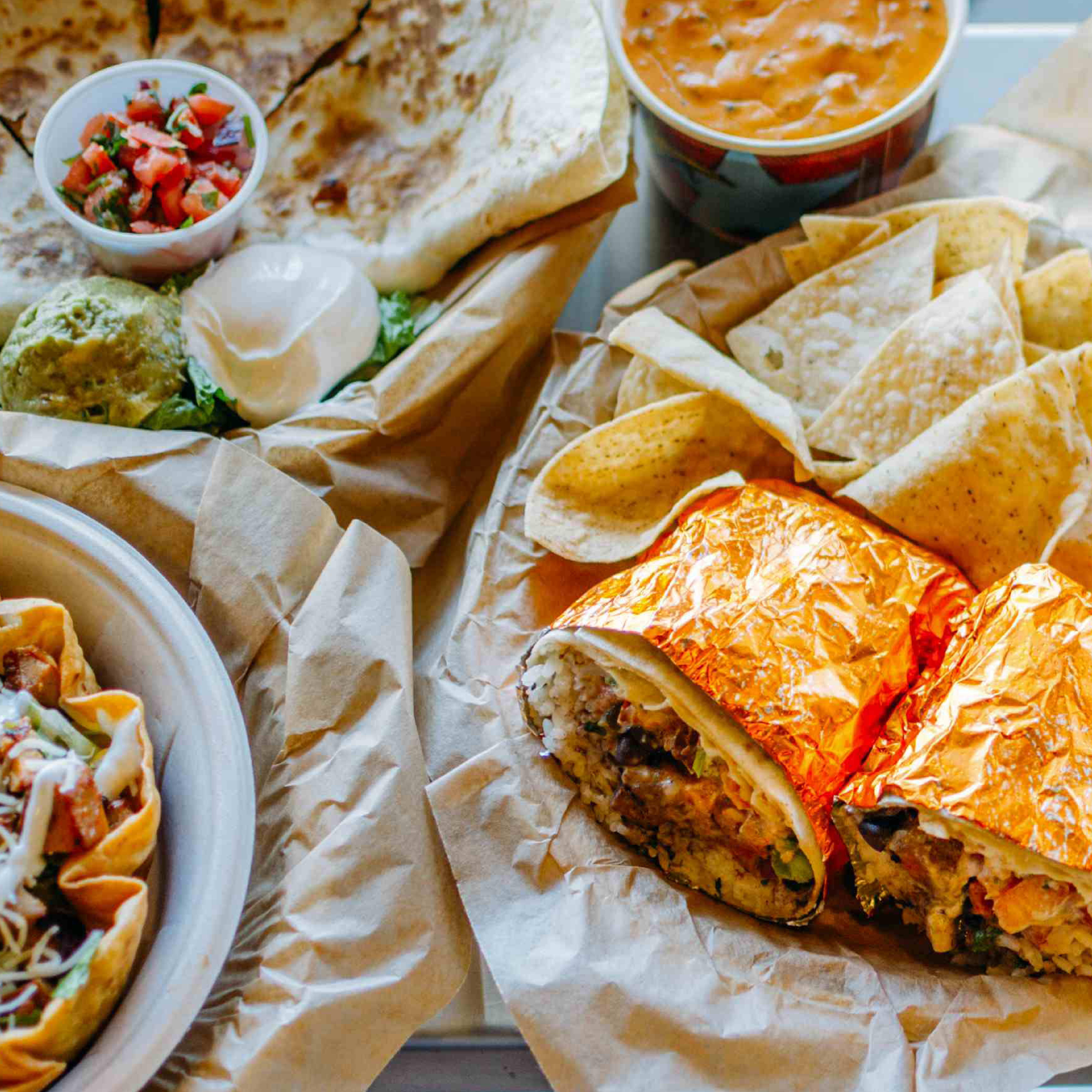 Flavorful burritos, quesadillas and salads are all made with freshly prepared, in-house ingredients like hand-smashed guacamole and pico de gallo.