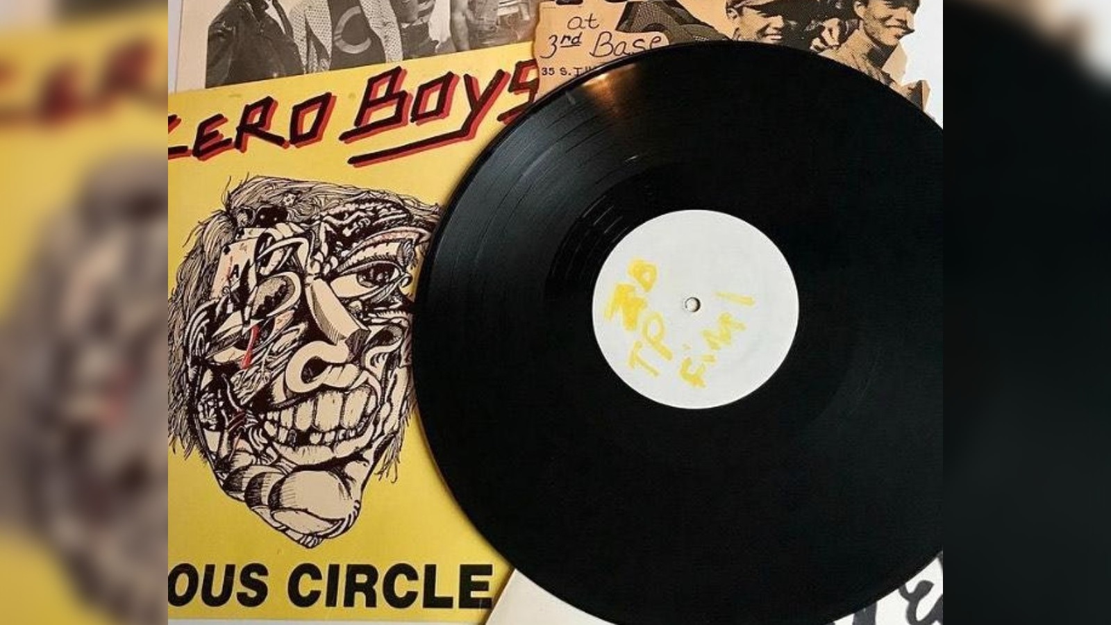Zero Boys test pressing on Nimrod Records featuring rare vinyl collectibles, hardcore punk history, and underground record culture.