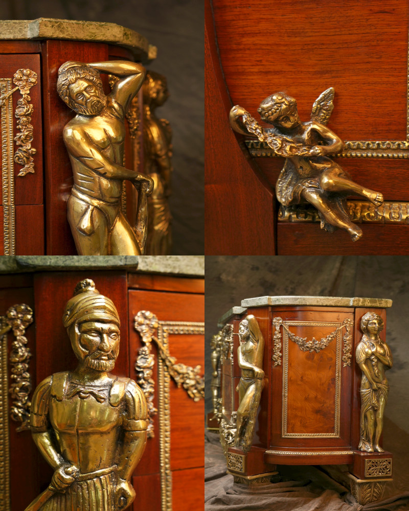 French Commode Refinished - Brass Details