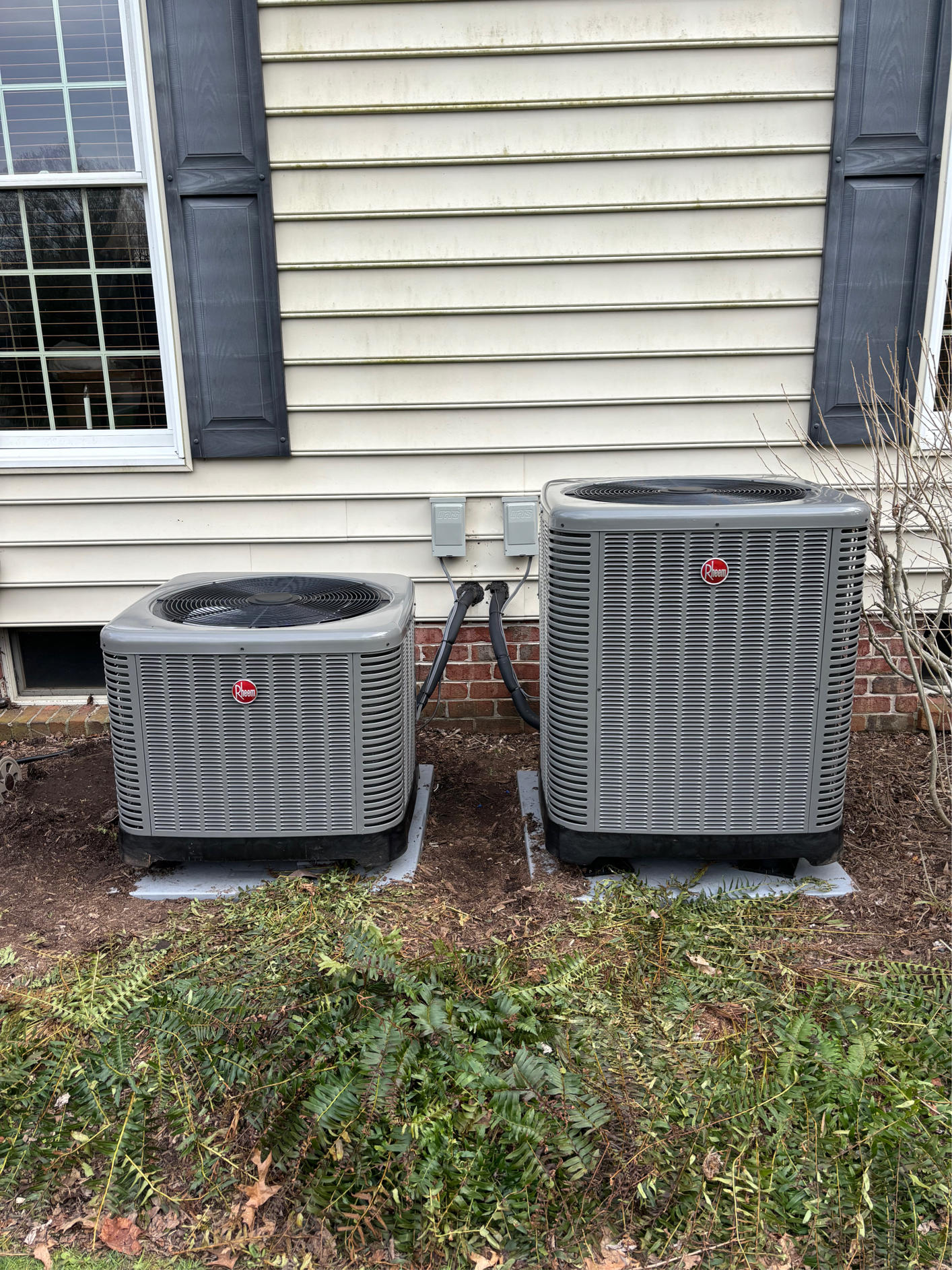 Two new High Efficiency Rheem HVAC systems installed.