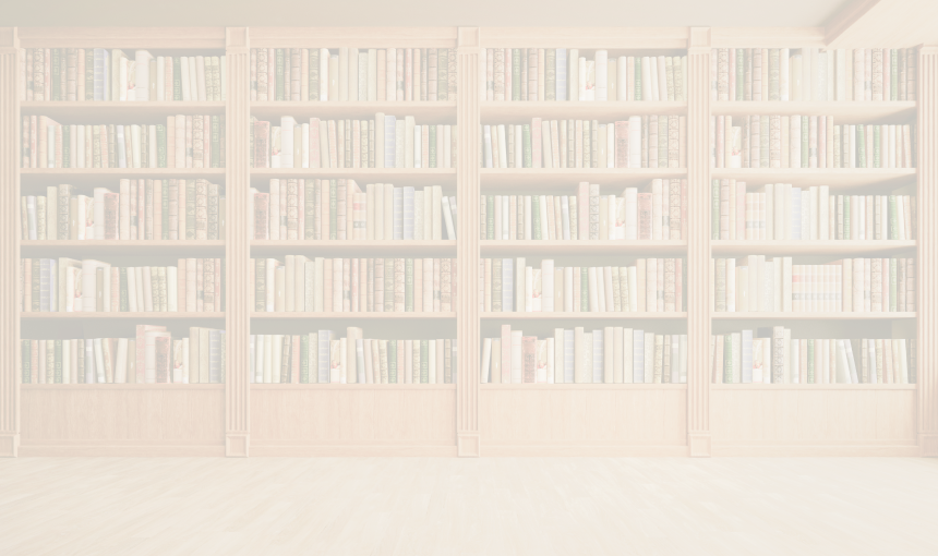 A beige, wooden bookshelf full of books.