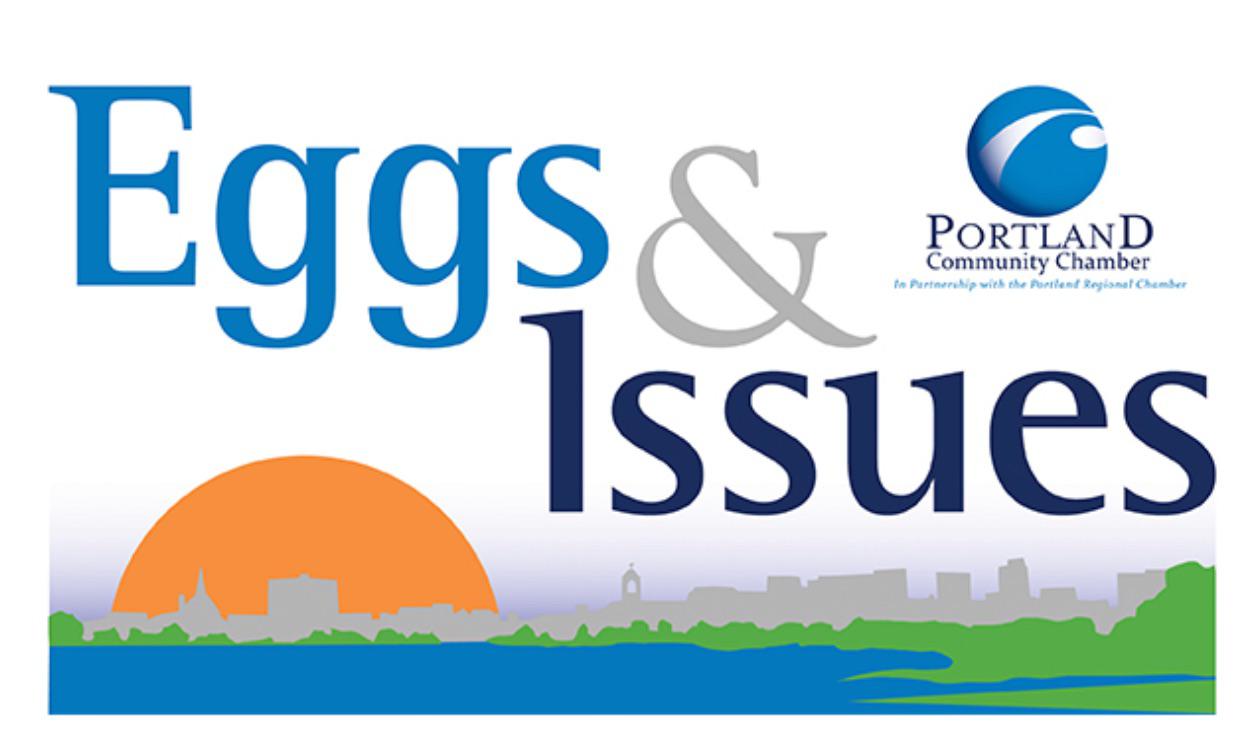 Created Portland Regional Chamber of Commerce Eggs & Issues logo