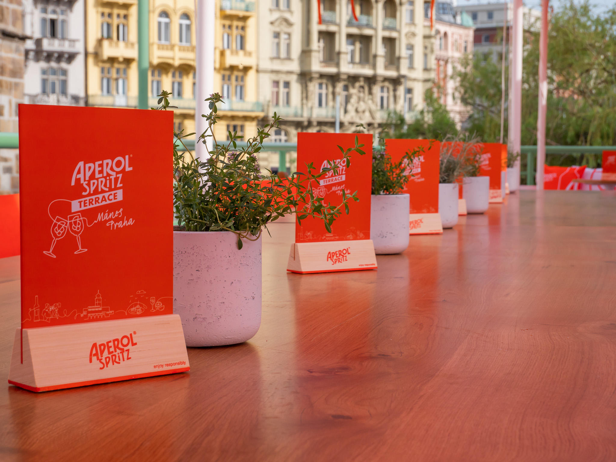 Aperol Spritz terrace Mánes Praha