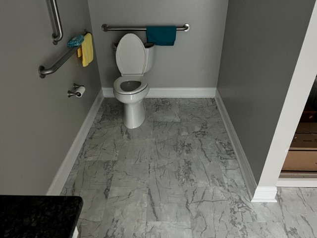 Complete bathroom remodel with LVP flooring