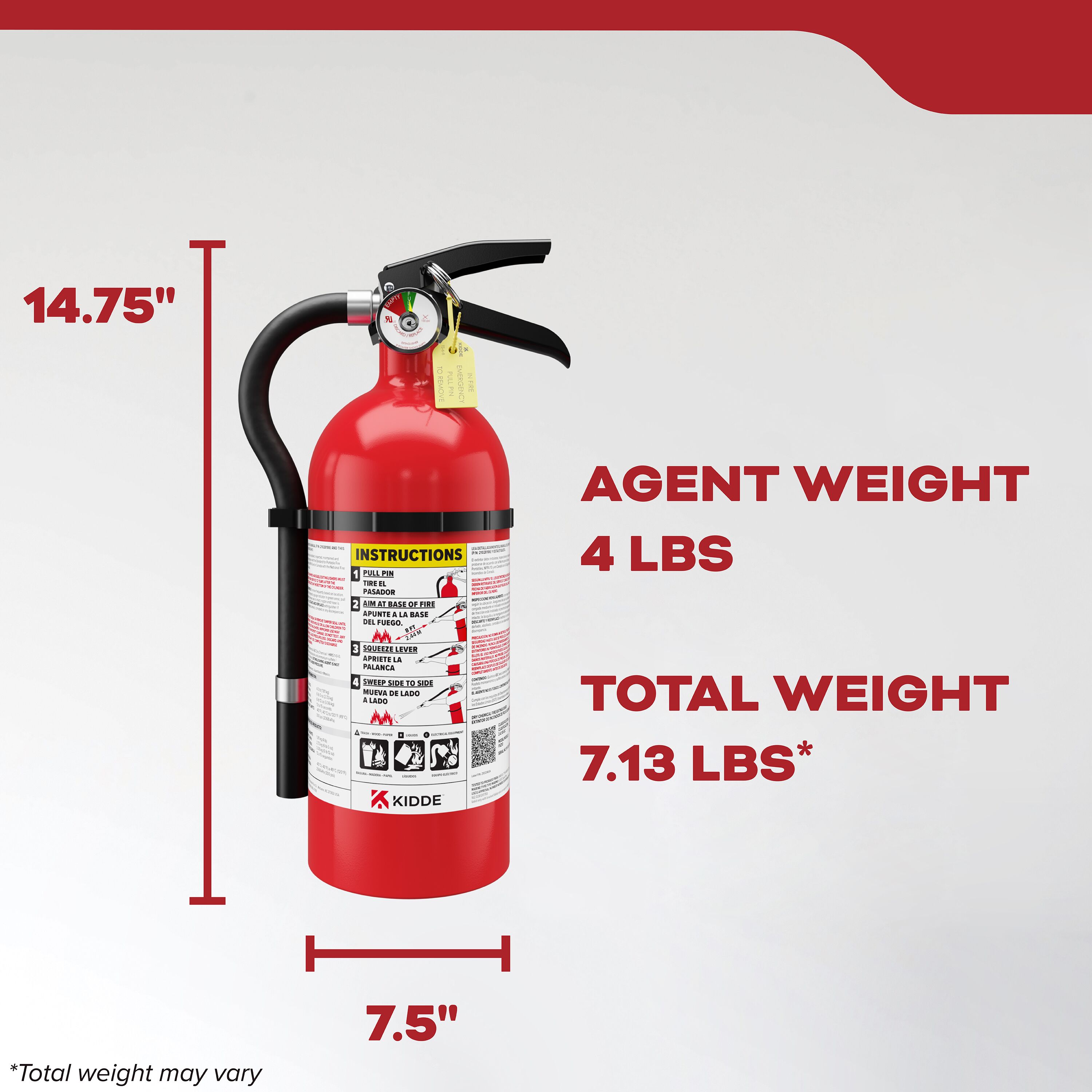 Red Living Area Fire Extinguisher FX210R | Kidde