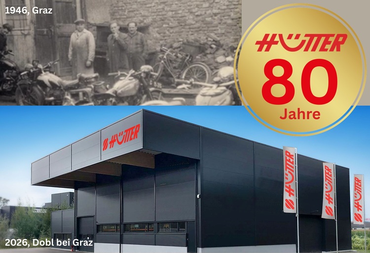 Bild zu Heuer gibt es einen ganz besonderen Grund zum Feiern: Motorrad Hütter zelebriert sein 80-jähriges Firmenbestehen! Acht Jahrzehnte Leidenschaft für zwei Räder – und das wird gemeinsam mit allen Kunden gebührend gefeiert. Freuen Sie sich auf ein Jubiläumsjahr voller exklusiver Aktionen, attraktiver Angebote und Überraschungen. Ein Besuch in Dobl bei Graz zahlt sich jetzt ganz besonders aus! Zwei Legenden - ein gemeinsames Jubiläum! So ein Zufall: Auch VESPA feiert 2026 seinen 80. Geburtstag - und Hütter feiert mit!