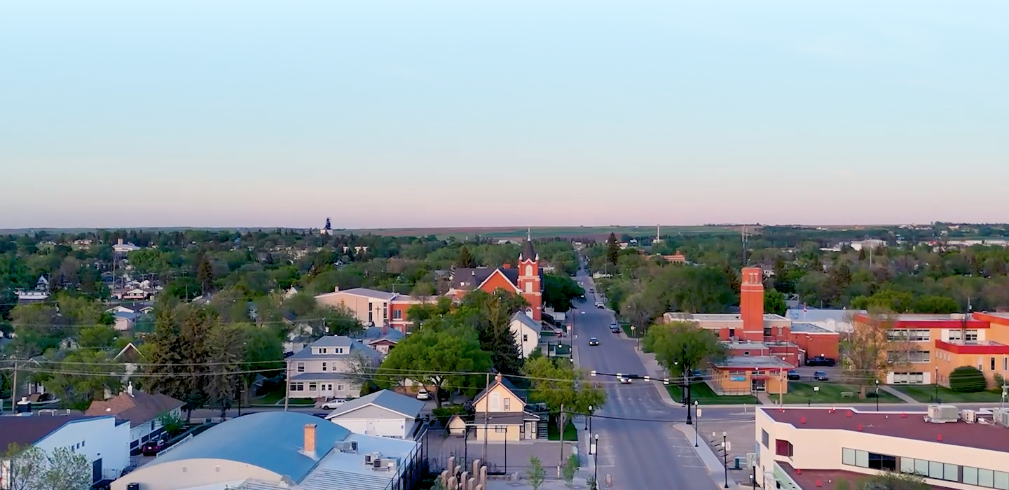 Drone shot of Swift Current, Saskatchewan.