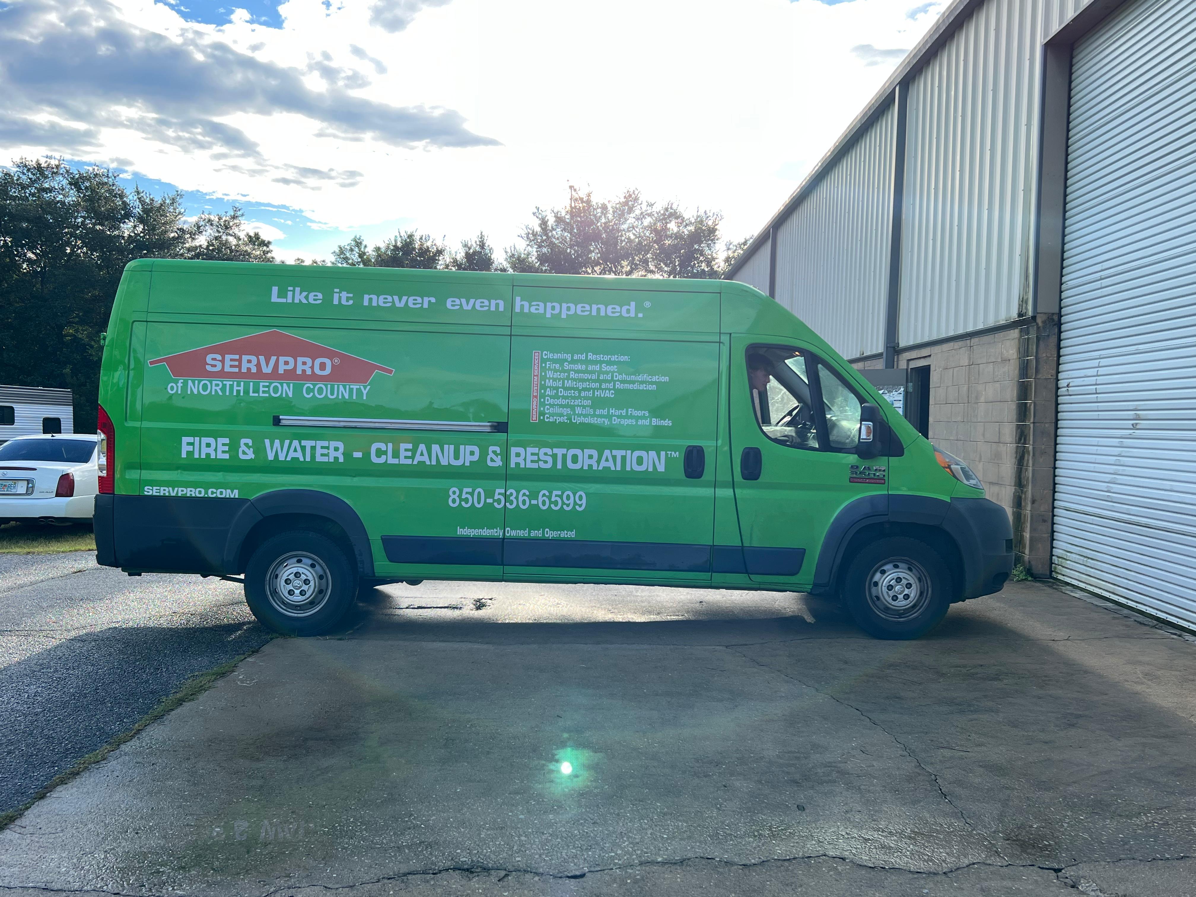 Service van ready for d day of high priority calls. SERVPRO of North Leon County Tallahassee (850)536-6599