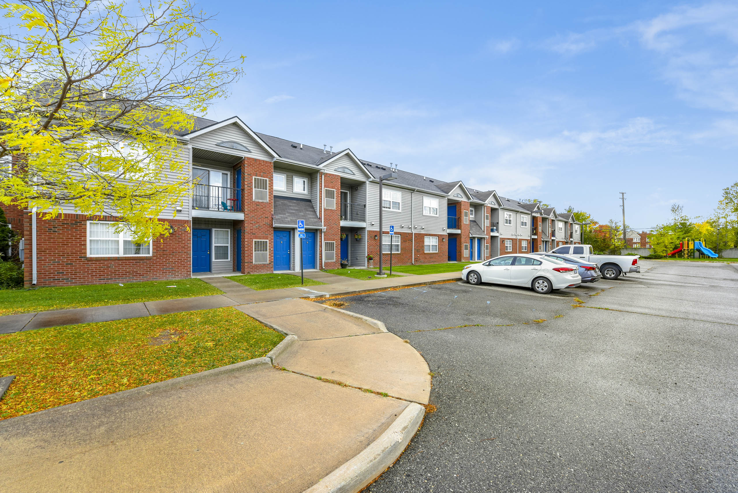 A row of townhouses