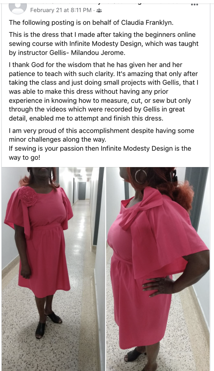 Images Infinite Modesty Designs ( sewing classes)