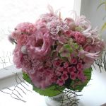 Hochzeit  pinker großer strauß - Blütenkorb München