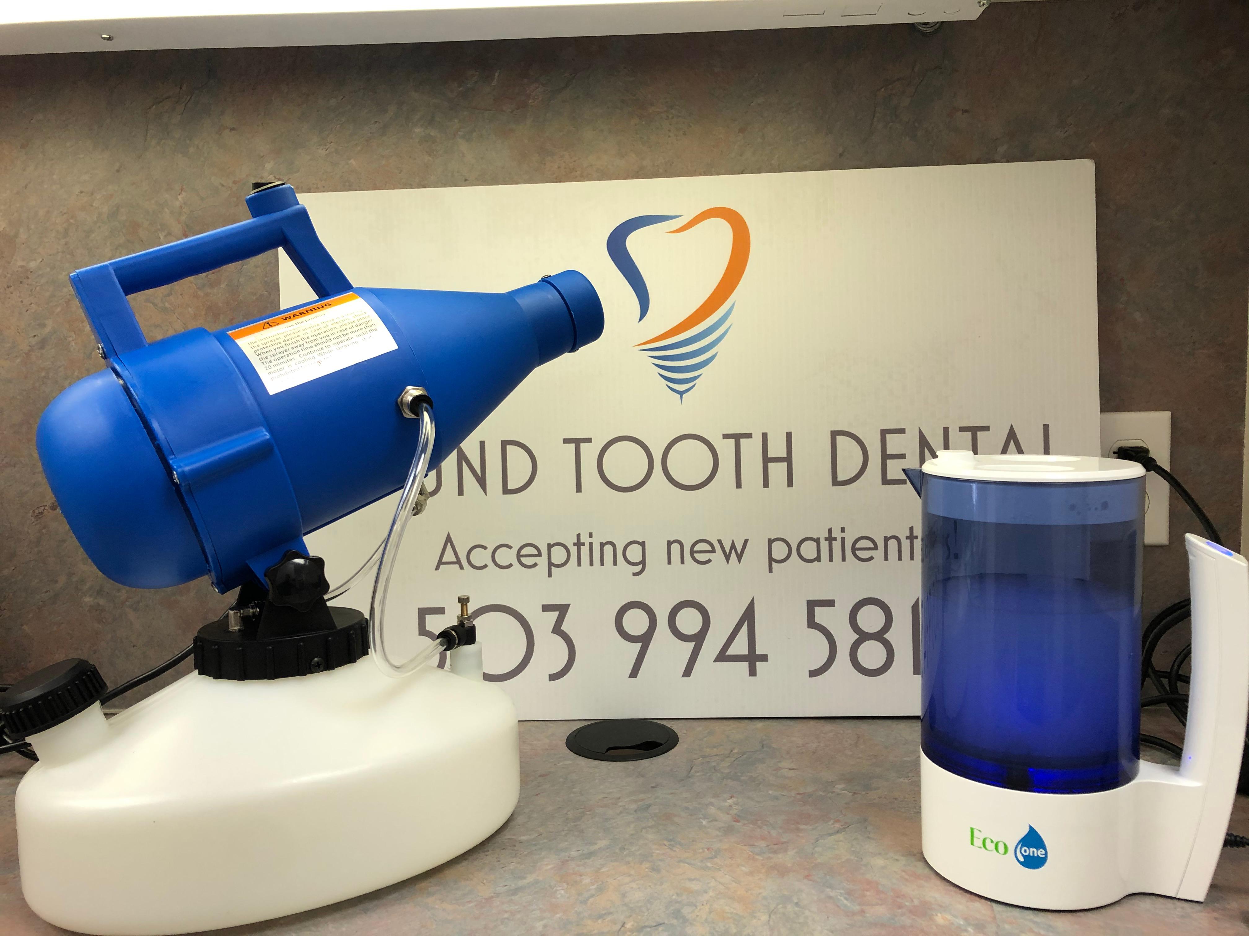 We care about your oral health as much as your overall health. This are powerful tools used to generate and spray the disinfectant agent (hypochlorous acid) through our clinic.