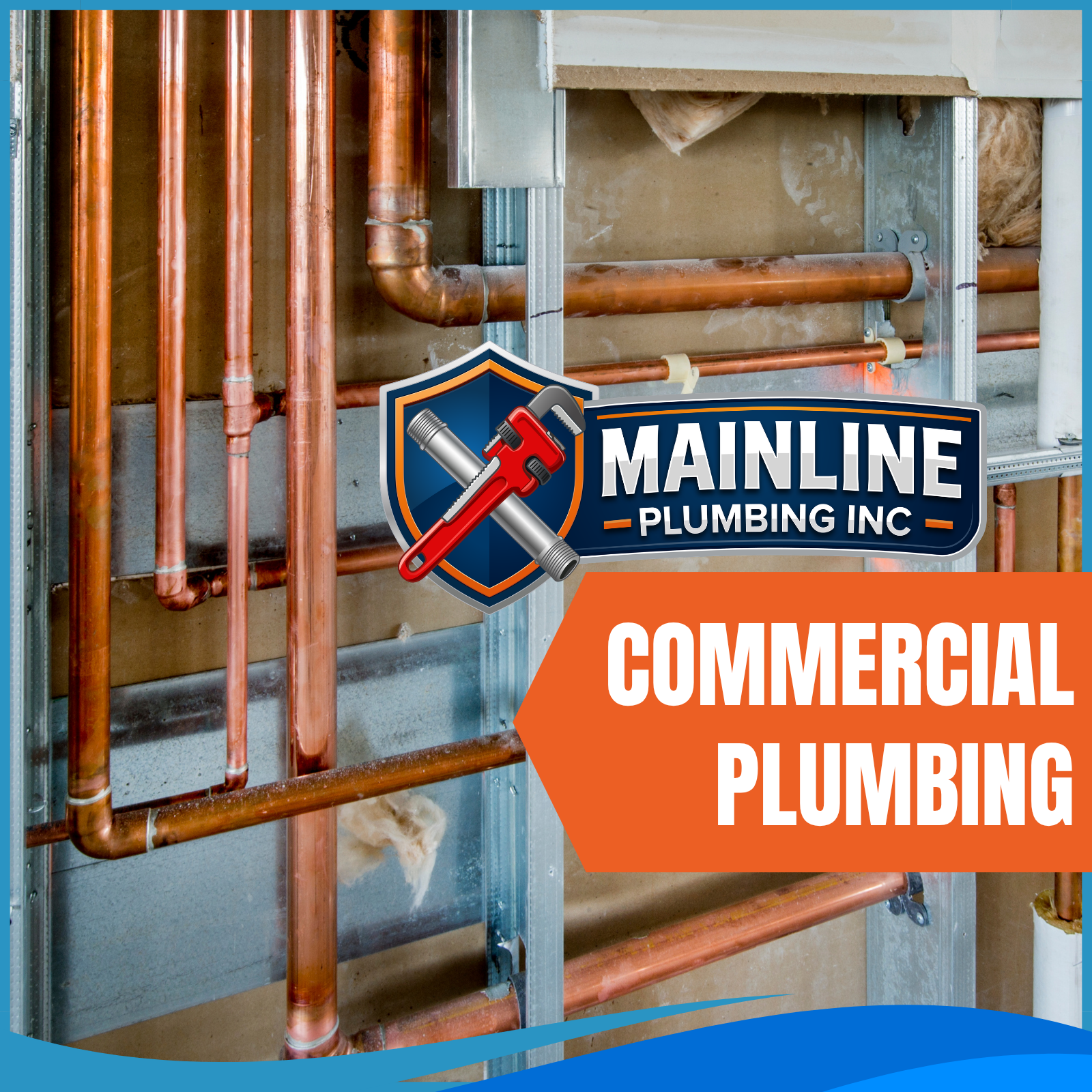 Mainline Plumbing Inc. commercial plumbing services featuring professional copper piping and infrastructure installation for commercial buildings in Escalon, Modesto, Oakdale, Riverbank, Manteca, Ripon, Turlock, Stockton, and surrounding Central Valley communities. Mainline Plumbing provides trusted commercial plumbing solutions including tenant improvements, water line repair, drain systems, sewer services, repiping, leak detection, plumbing maintenance, hydro jetting, and plumbing system upgrades for offices, retail, restaurants, and commercial facilities.