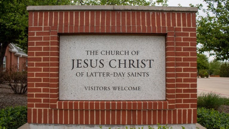 Sign - east-facing side (front) of the Bonds Ranch church building - The Church of Jesus Christ of Latter-day Saints - Visitors are welcome