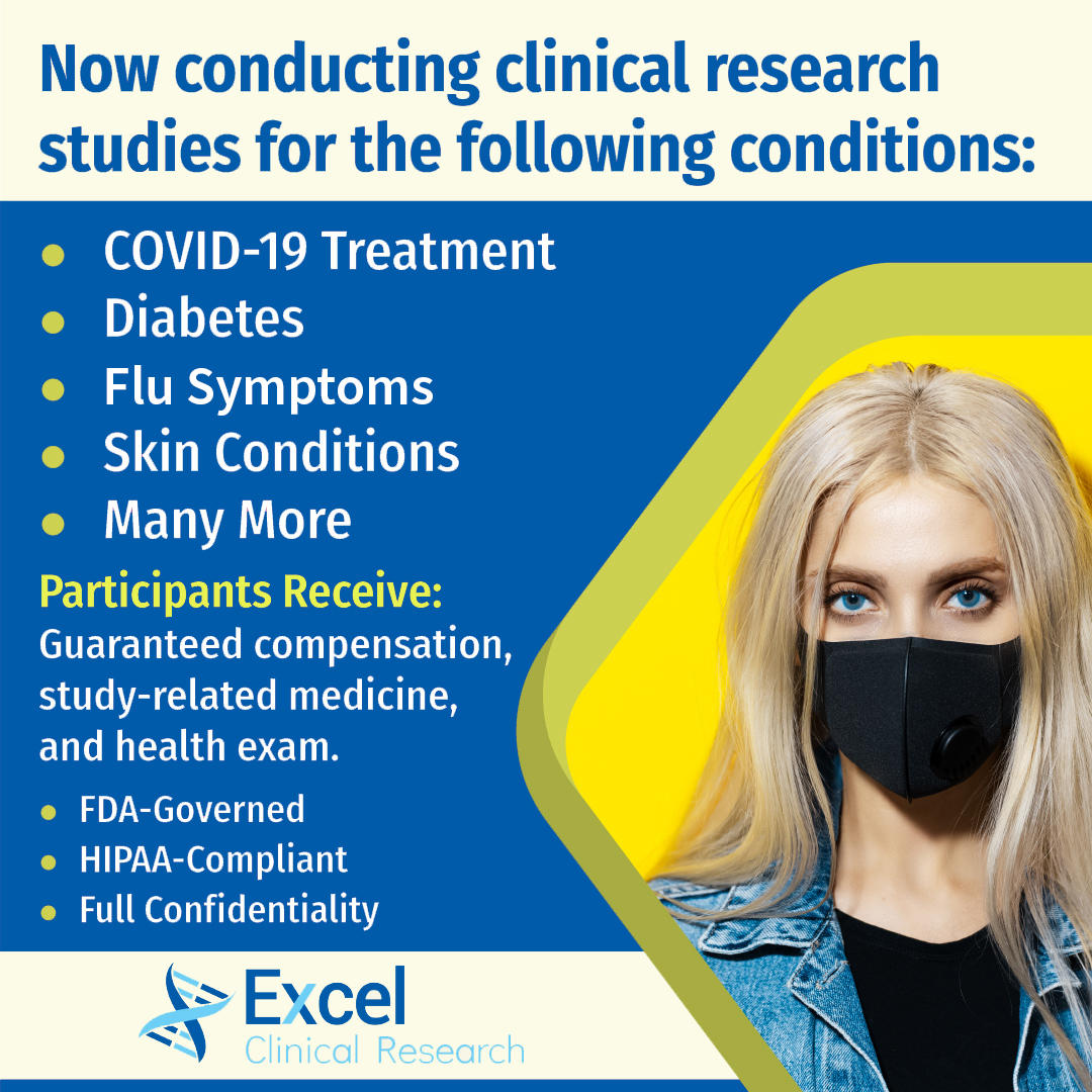 We are conducting clinical research studies for COVID-19, Diabetes, Flu Symptoms, Skin Conditions, and many more at our Las Vegas site. Participants receive a free health exam and study-related medicines. Space is Limited.
#ClinicalStudy #COVID19 #HotFlash #Diabetes #ClinicalTrial