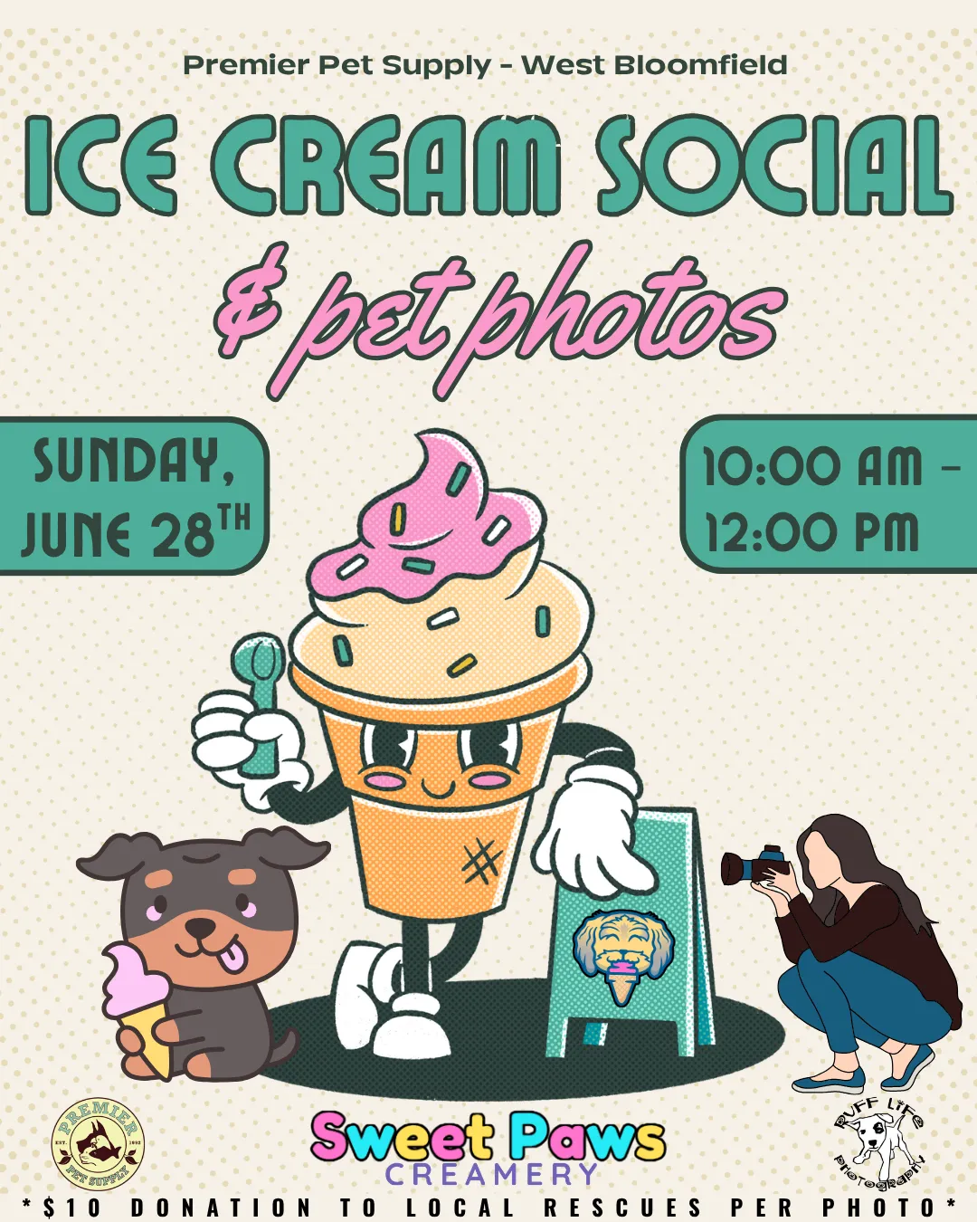 Image of Local Pet Event ICE CREAM SOCIAL W/ RUFF LIFE PHOTO & SWEET PAWS| W. BLOOM Nearby