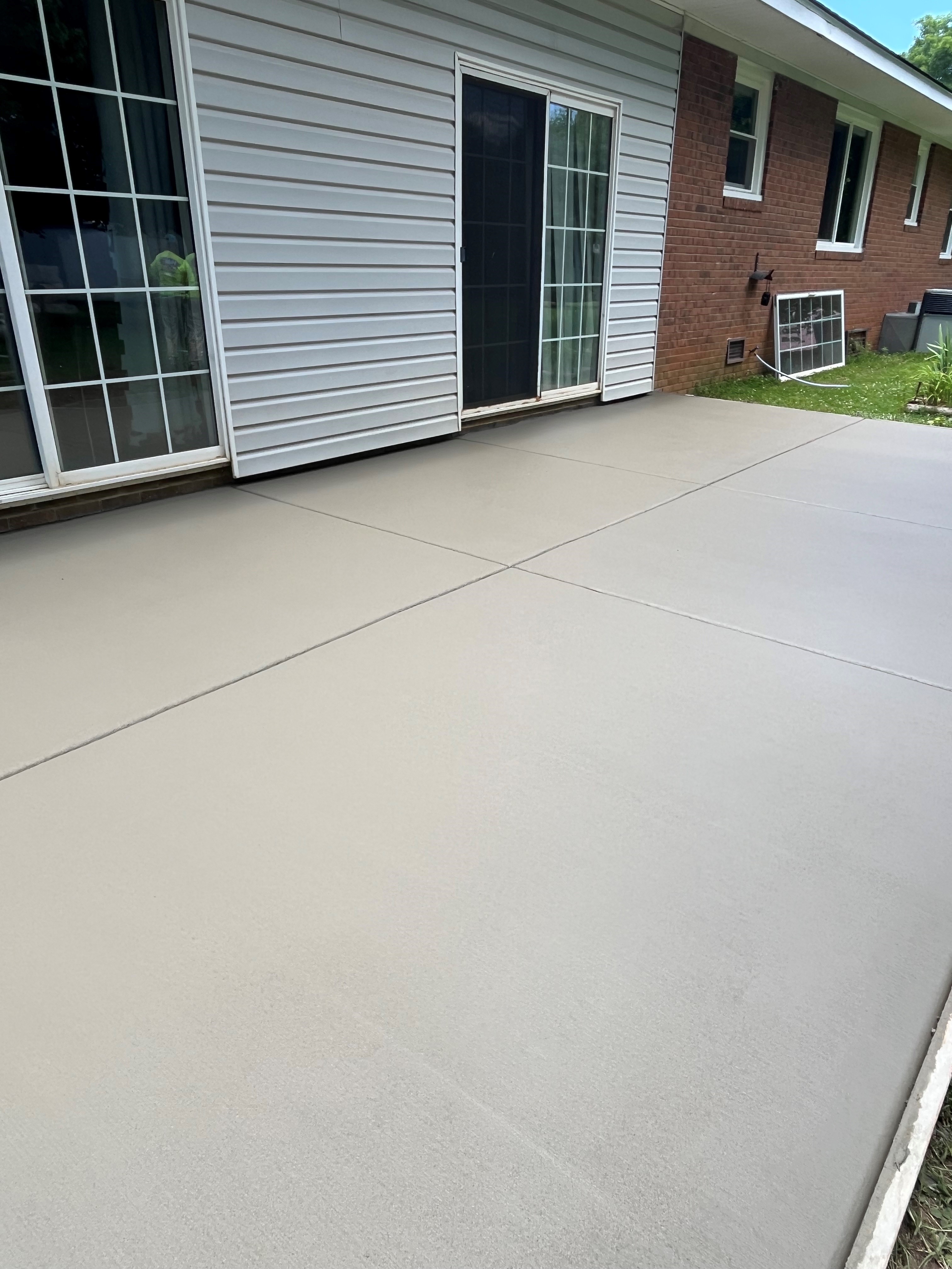 Outdoor concrete patio