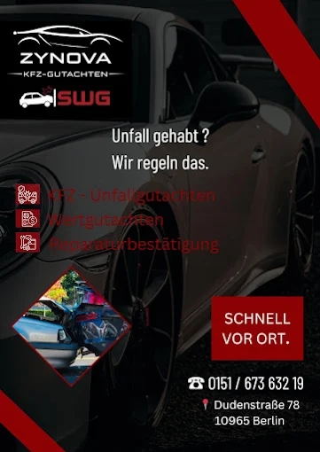 Zynova SWG Gutachten - Kfz Sachverständiger - Unfallgutachten - Berlin und Brandenburg, Dudenstraße 78 in Berlin