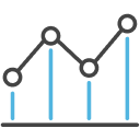 Uptrend graph icon.