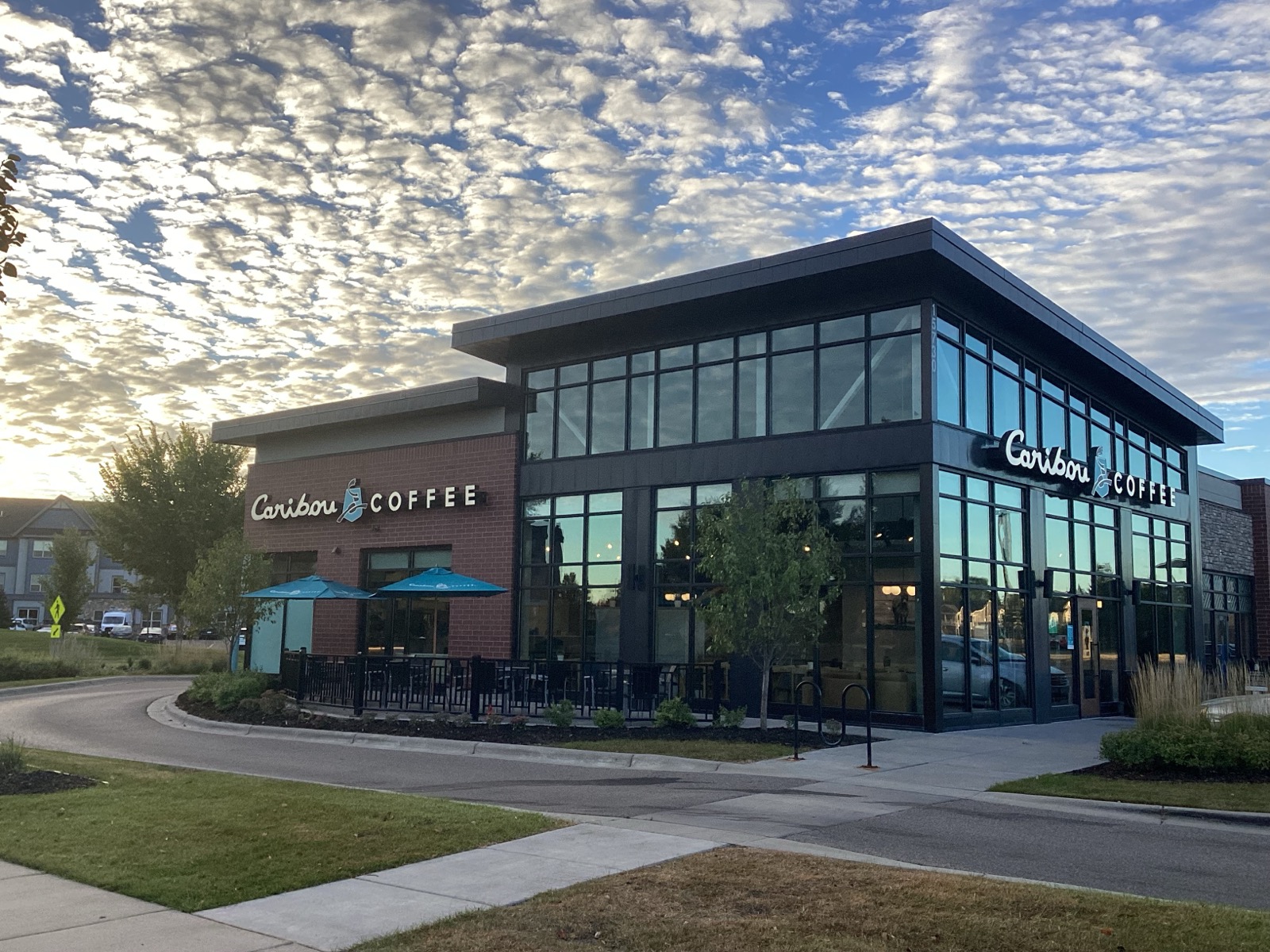 Storefront of the Caribou Coffee at 15730 Emperor Ave in Apple Valley