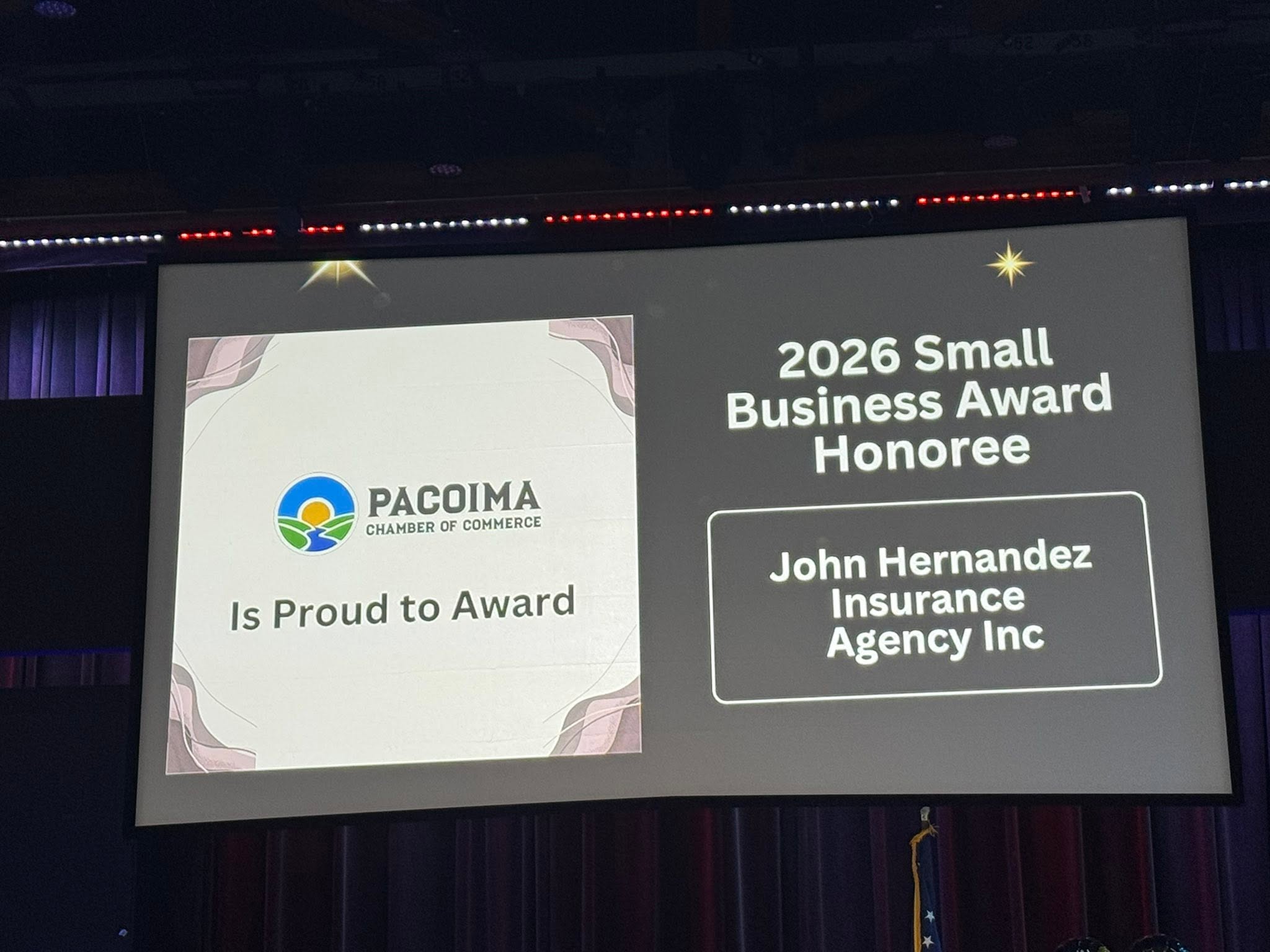 Honored by the Pacoima Chamber of Commerce for 2026 Small Business of the Year Award this morning