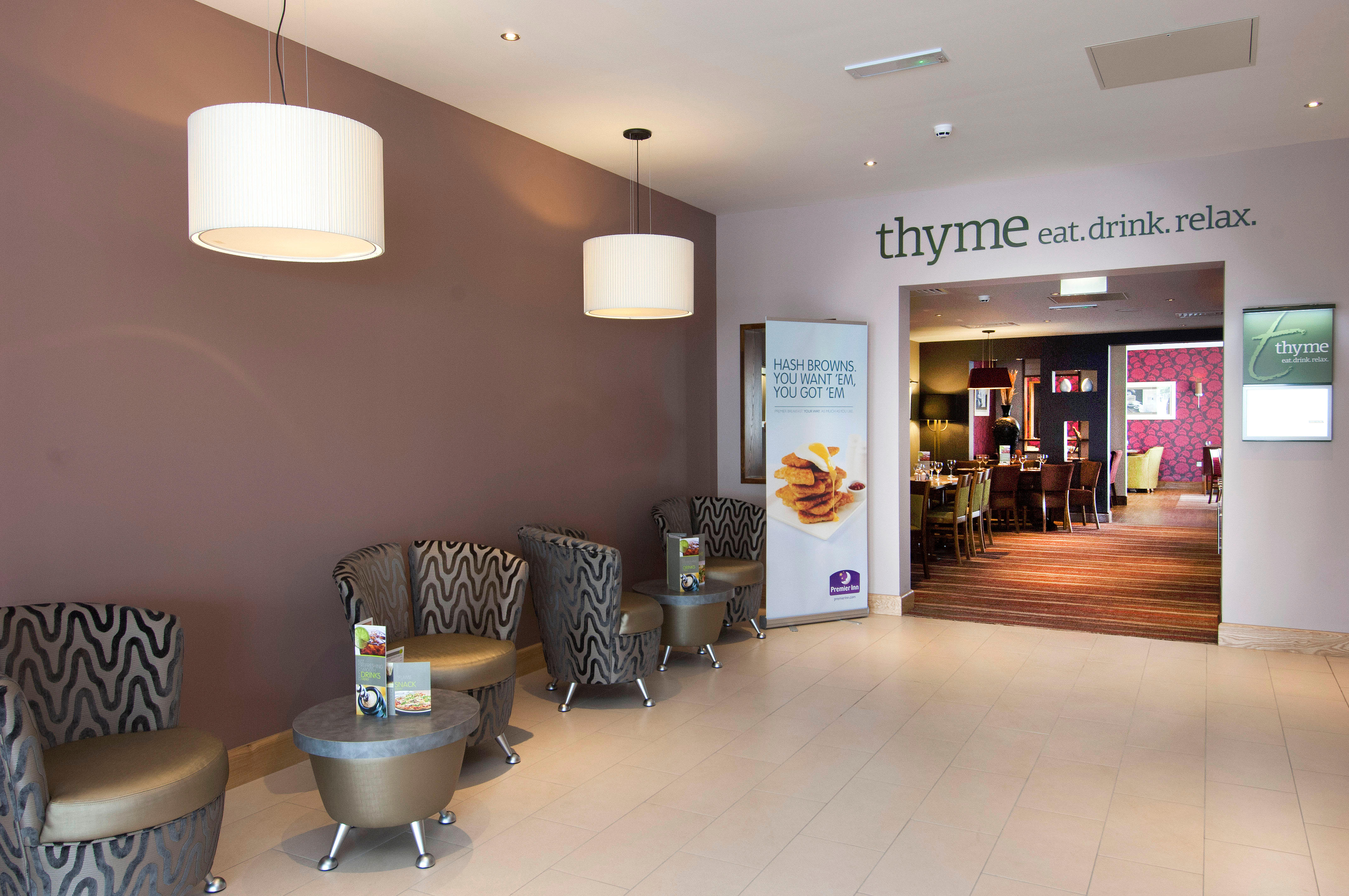 Thyme restaurant Premier Inn London Stansted Airport hotel Stansted 03333 219264