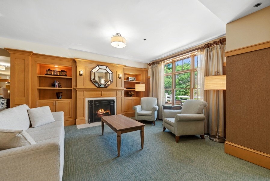 The Gables at Winchester community living room with fireplace