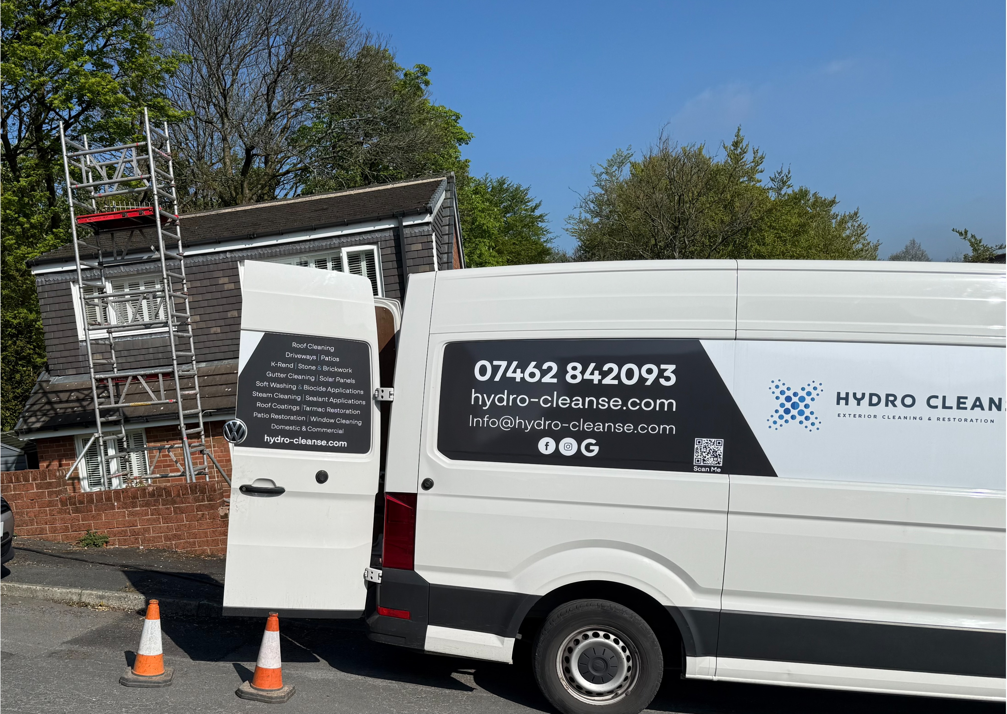 Hydro Cleanse van and roof cleaning equipment, Lancashire