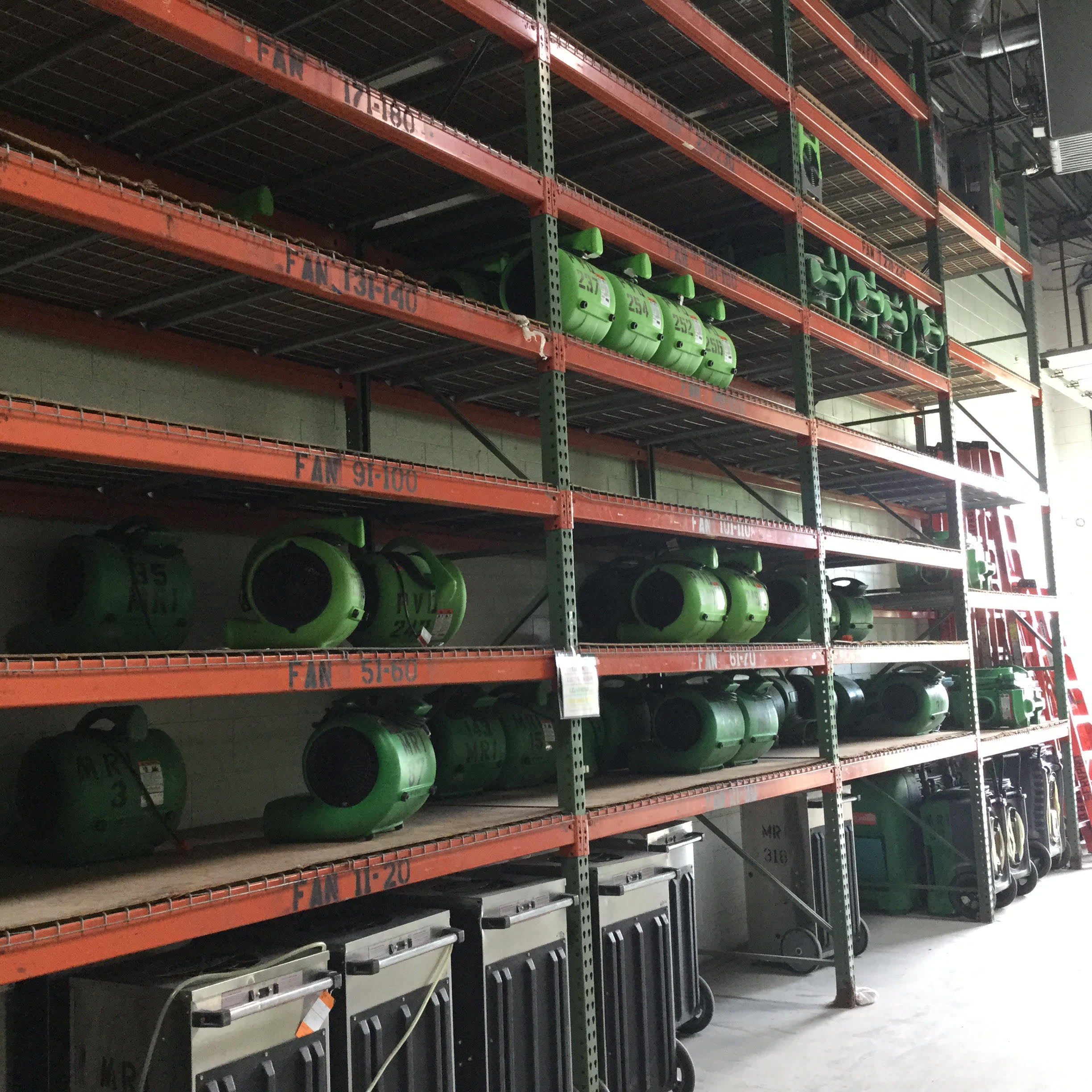 These are our empty racks. SERVPRO of Providence is always out helping people.