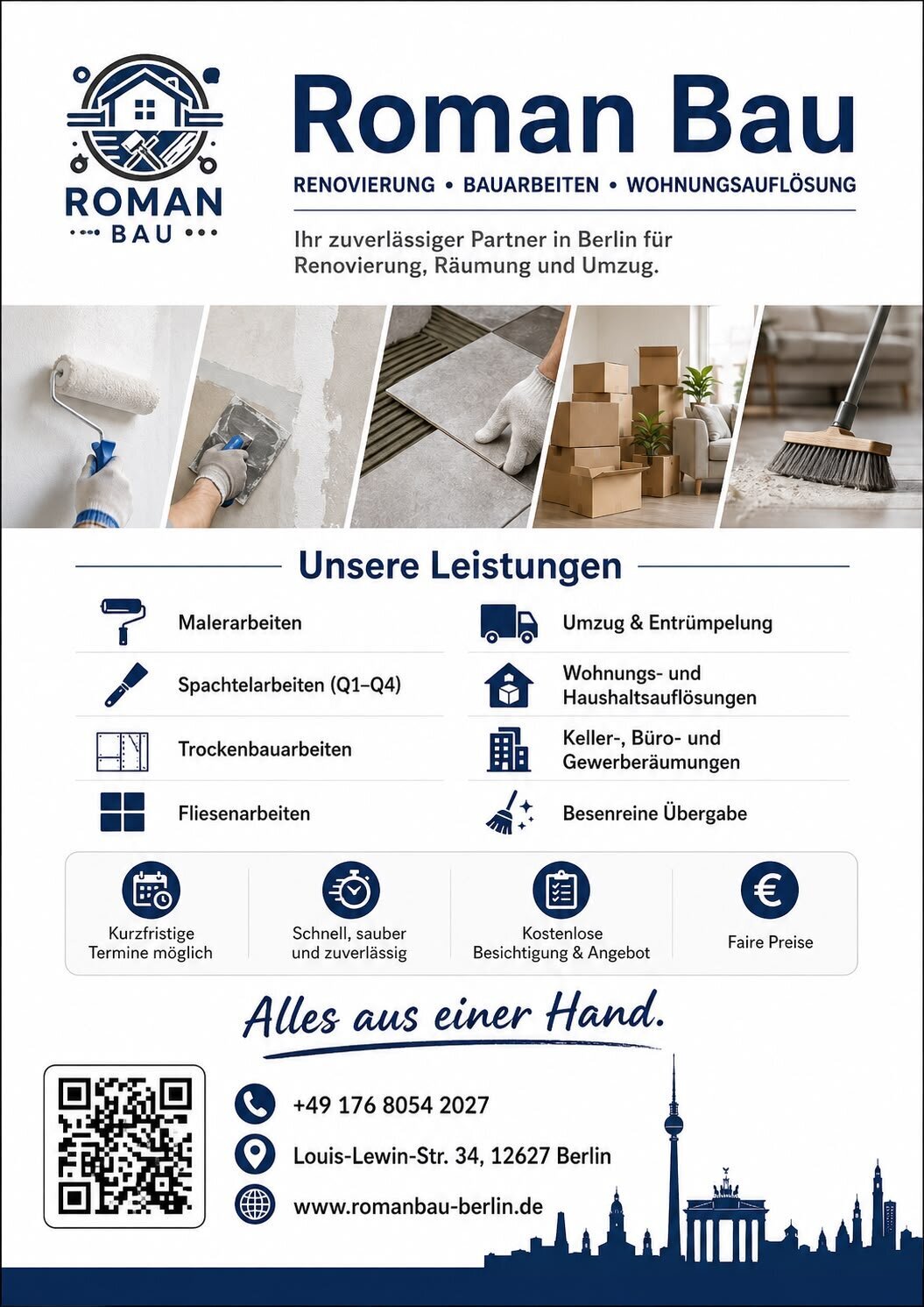 Roman Bau – Maler & Renovierung Berlin, Louis-Lewin-Straße 34 in Berlin