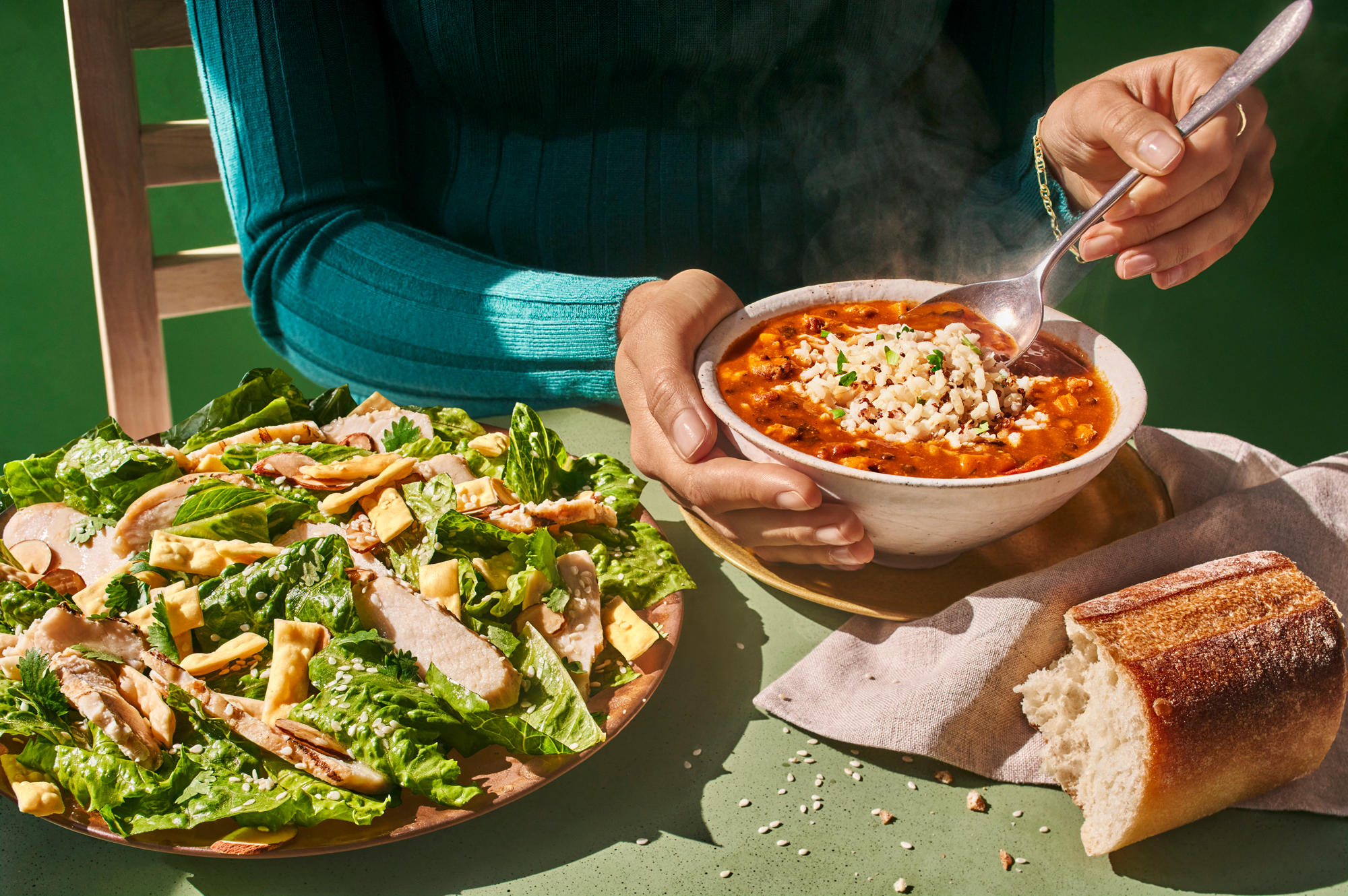 Panera Asian Sesame Salad and Chicken Tikka Masala Soup You Pick 2