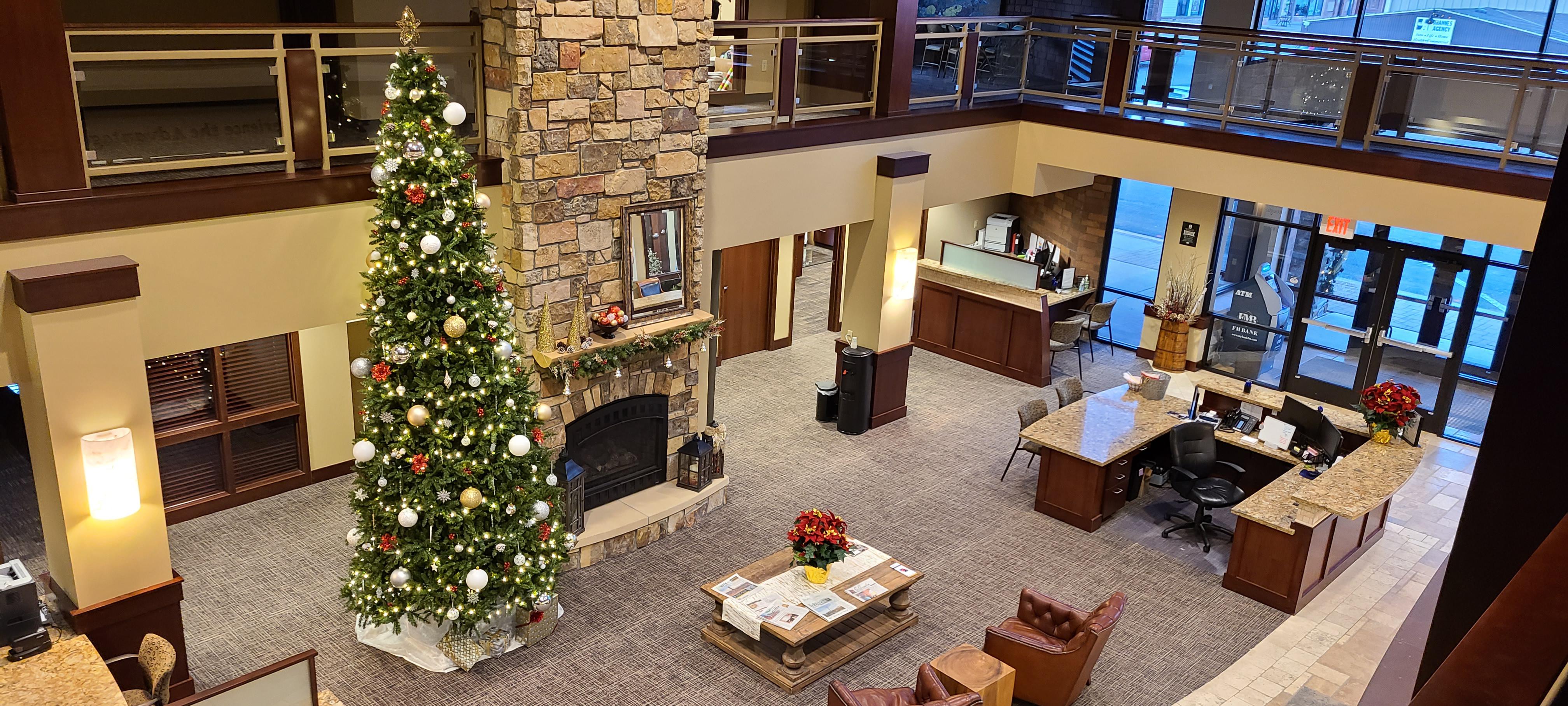 Olivia Lobby decorated for Christmas