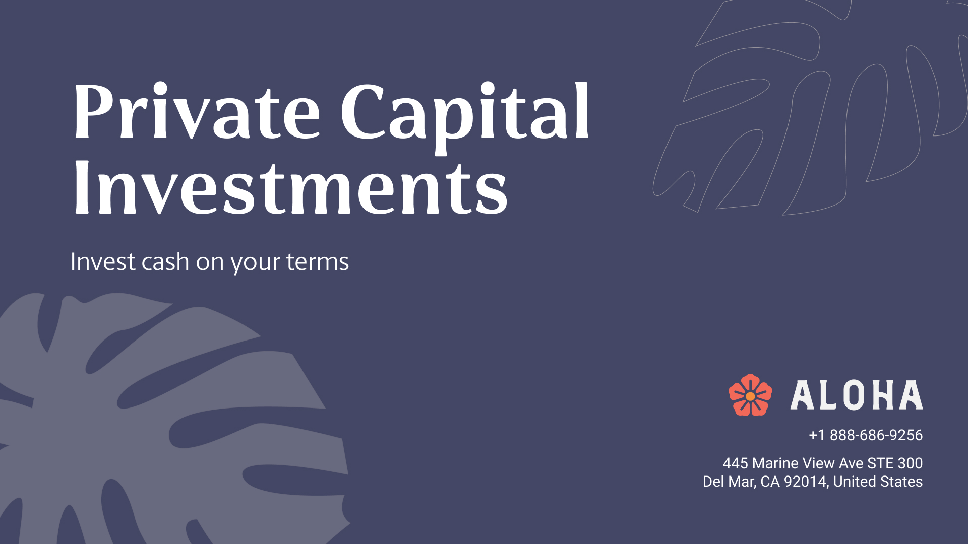 / Alternative Investments for Sophisticated Investors
