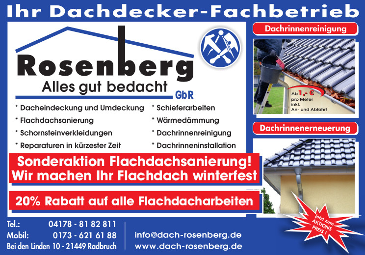 Dachdecker-Fachbetrieb Rosenberg GbR, Bei den Linden 10 in Radbruch