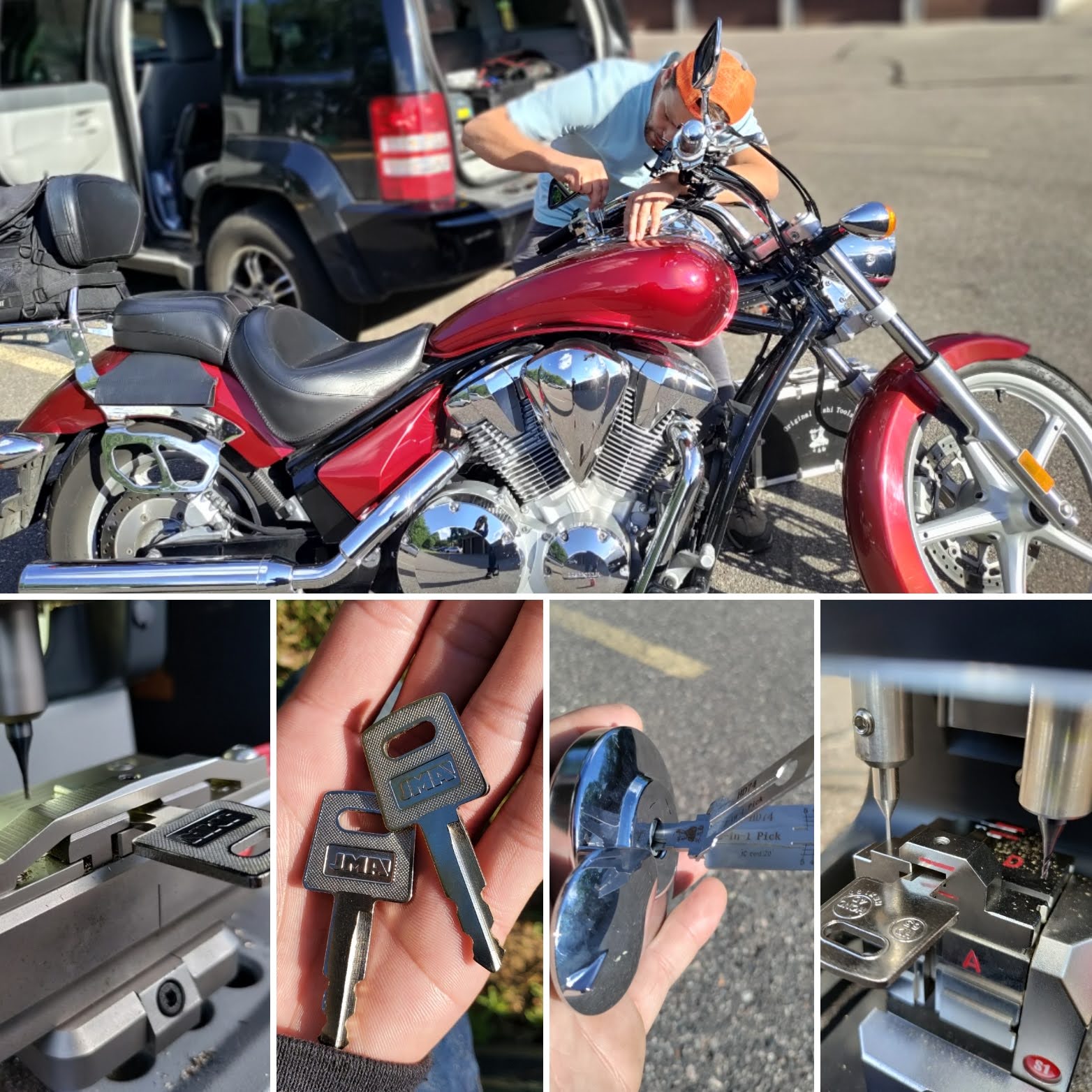 Lost keys to motorcycle. Locksmith cut new ones.