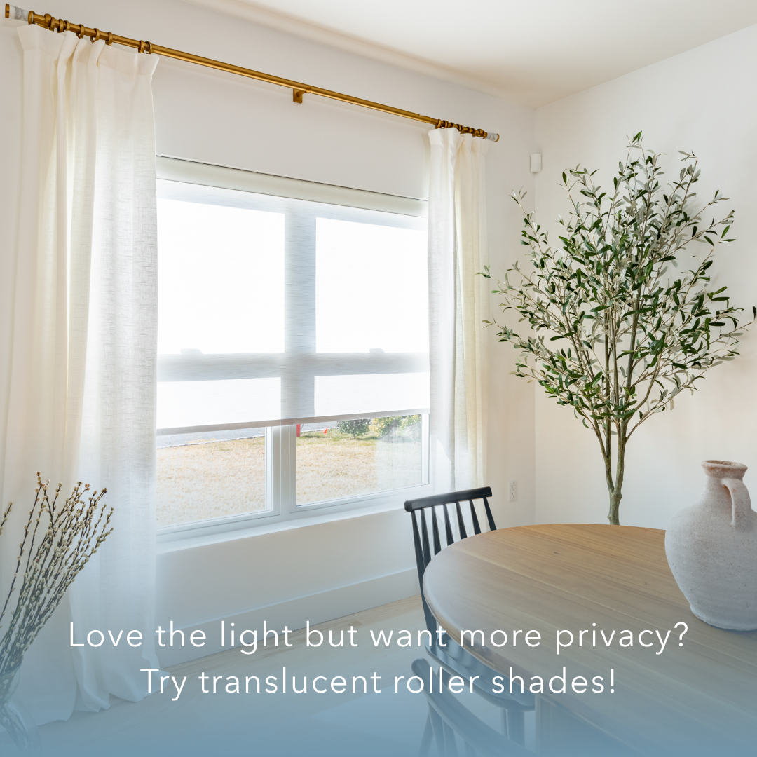 light bright and airy with custom shades and drapery
