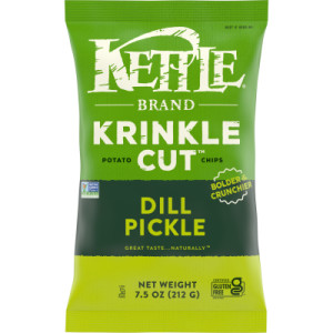 Kettle Brand Potato Chips, Krinkle Cut, Dill Pickle Kettle Chips, 7.5 Oz featured image
