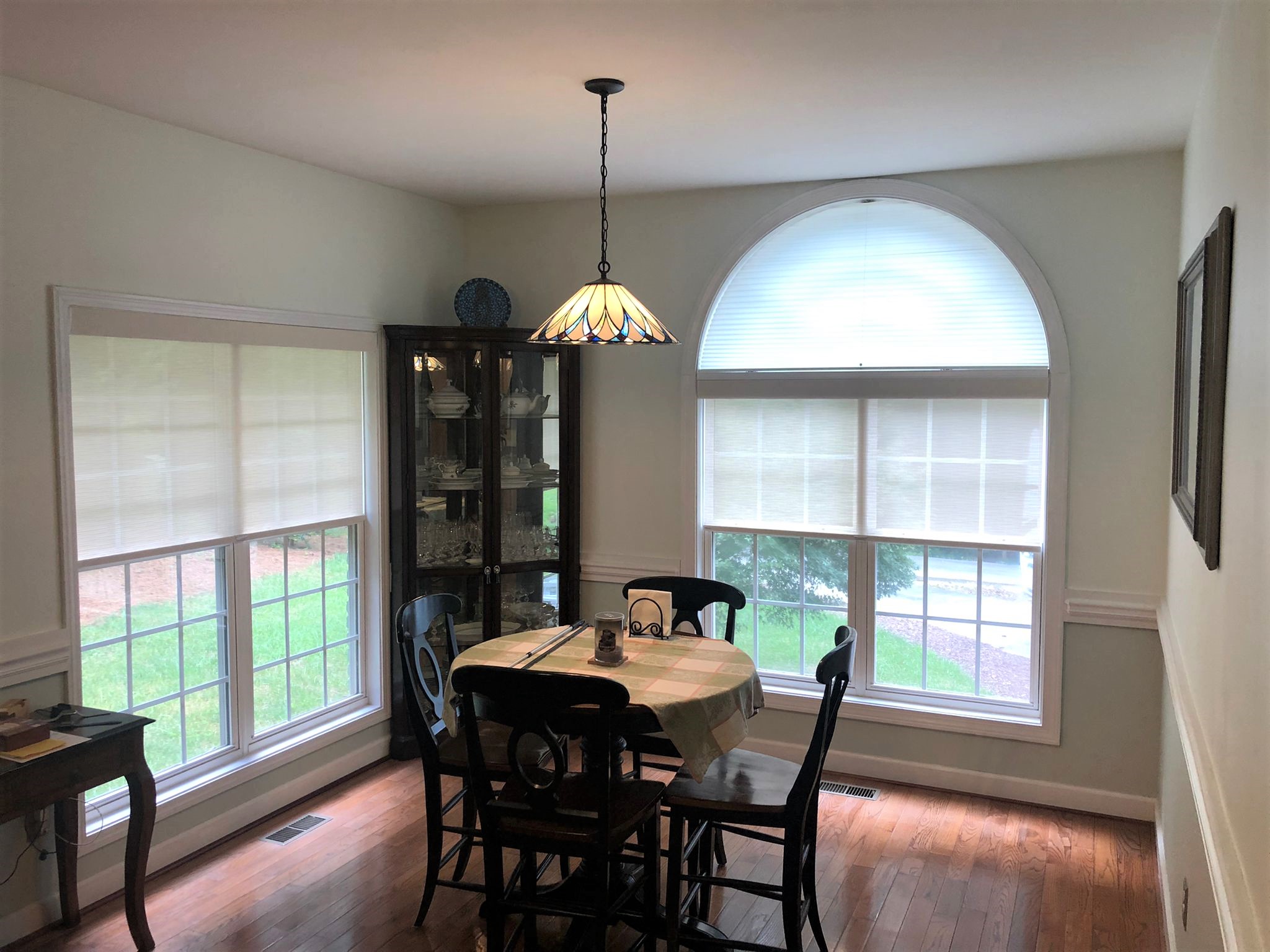 Another professional install by Budget Blinds of Duluth. Timeless cordless roller shades in a local Snellville home.