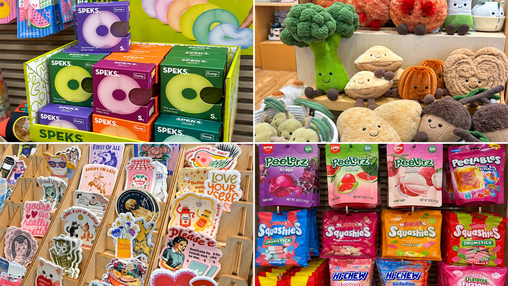 Explore what’s trending at Write Impressions: colorful SPEKS sensory toys, playful Jellycat plush, expressive stickers, and sweet treats. Find fun gifts and surprises for every personality in store.