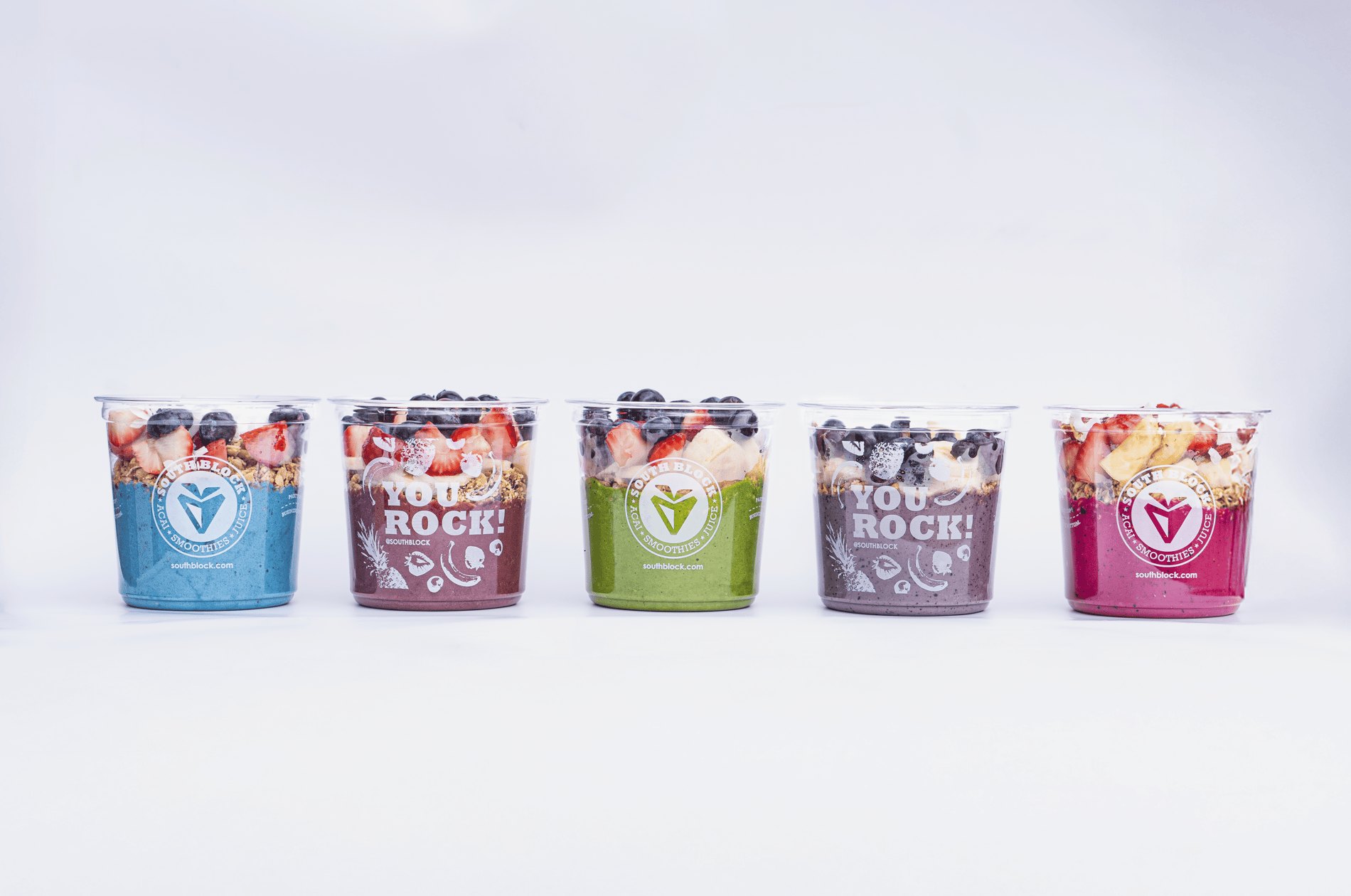 South Block serves handcrafted acai bowls, smoothies, and cold-pressed juices. Made to order, with clean whole ingredients.